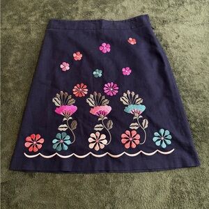 Vintage Vivienne Tam Embroidered floral flower  Skirt - rare Vivienne Tam skirt